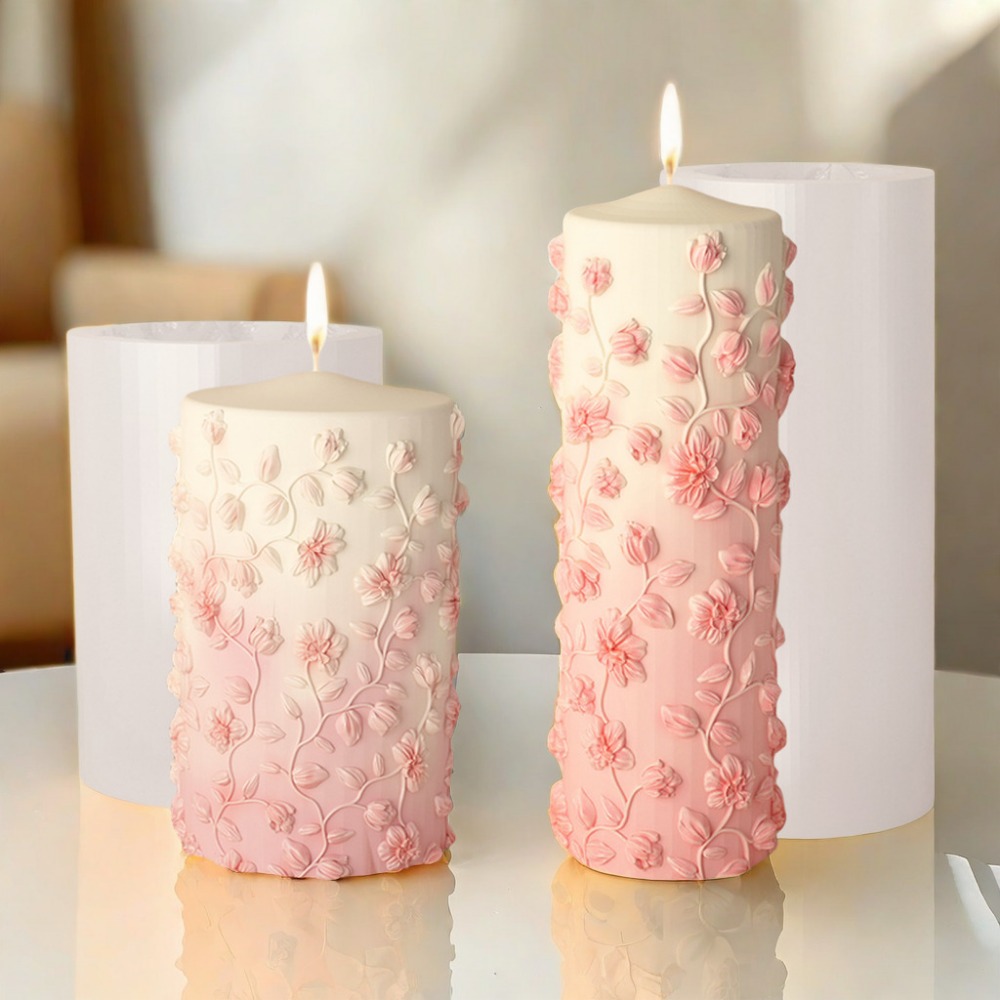Candle Making Vinings - 花の形をした円錐形のキャンドル型,日曜大工の円筒形の石膏,シリコン石鹸製造ツール,結婚式の装飾,キャンドルライトのディナーギフト