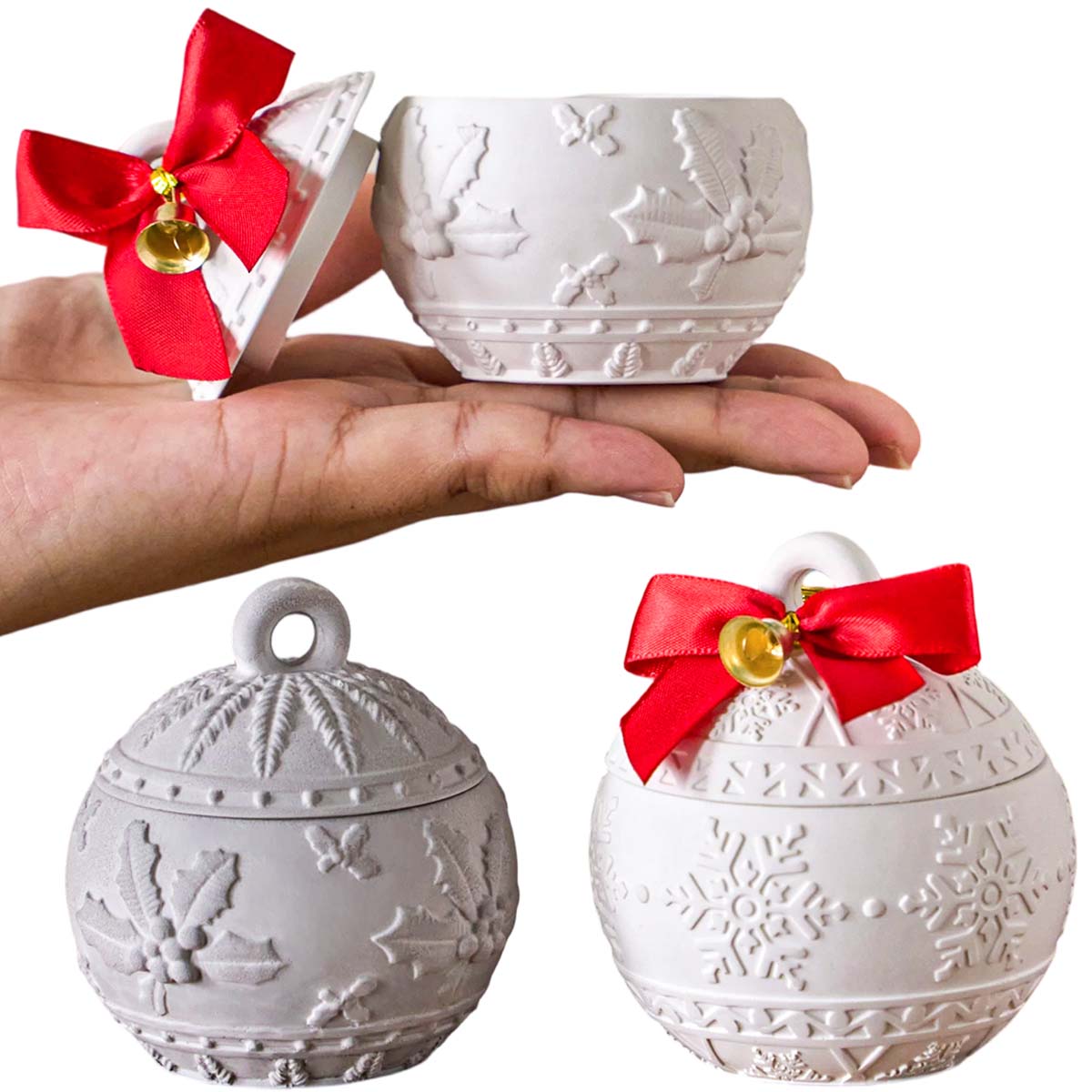 Candle Making Kit Xmas - クリスマス リリーフ スノー ベリー キャンドルジャー シリコンモールド