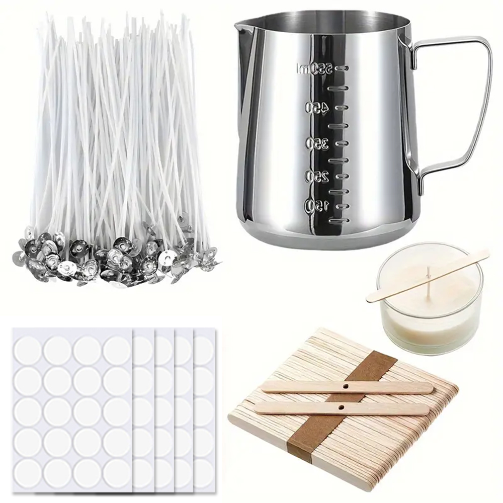 Candle Making Kit For Beginners - キャンドル作りスターターキット用品、キャンドル作り注ぐポットステッカー、キャンドル芯ホルダー、大人用DIYクラフトツールを含む
