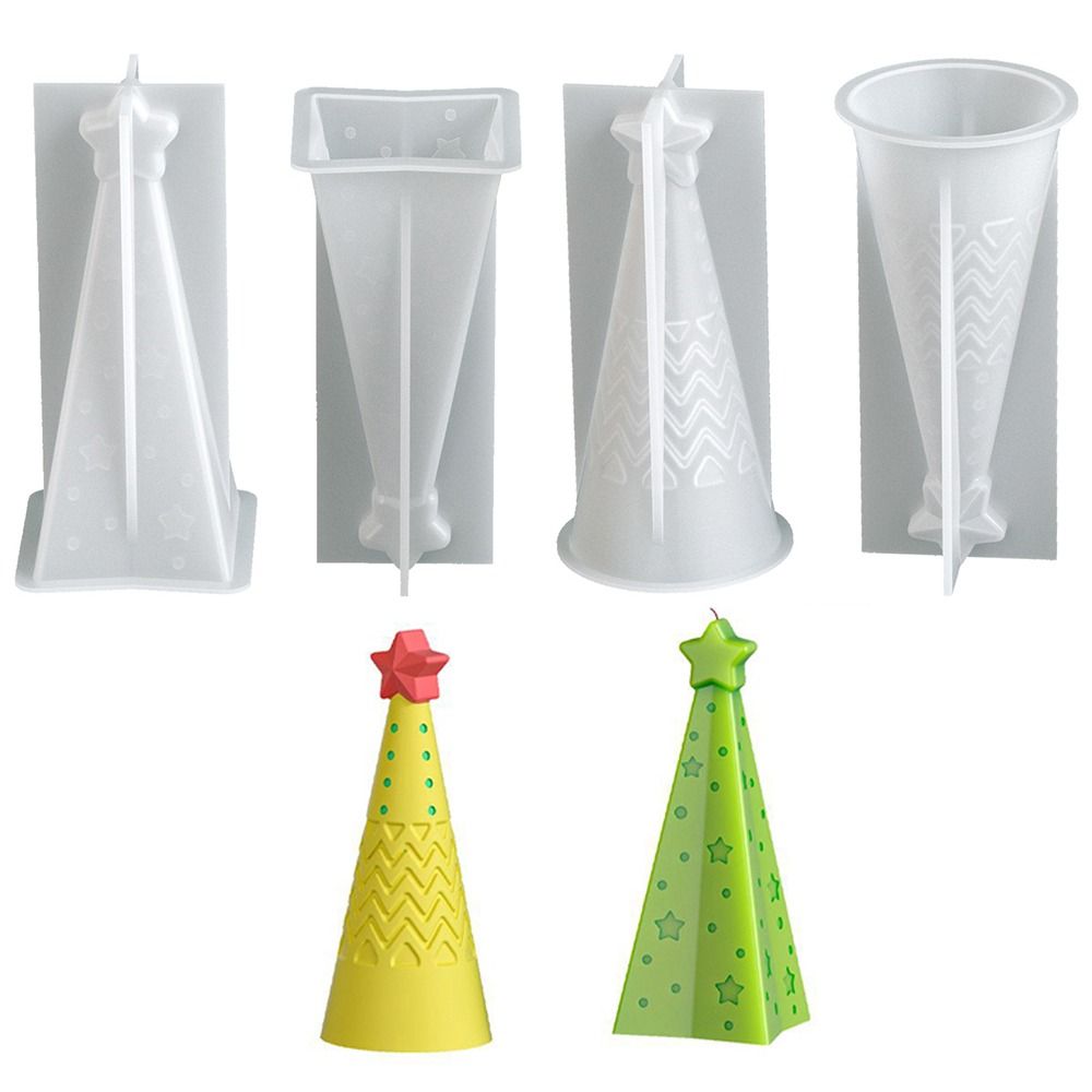 Candle Making Kit Xmas - シリコーンクリスマスコーンキャンドルモールドクリスタルDIYクラフトソープオーナメントモールド手作り簡単に型抜きできるキャンドル作成キットクリスマスデコレーション