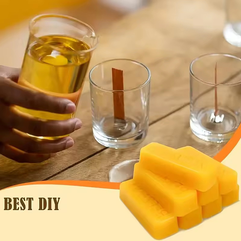 Candle Making Material - 4/8個入り純粋蜜蝋ブロック、高品質ワックス素材、DIYクラフト、キャンドル作り用、電源不要。
