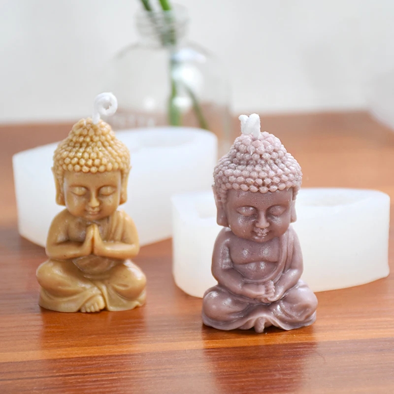 3Dシリコンキャンドル,瞑想用,石膏仏粘土,エポキシ樹脂,石 - Candle Making Process のレビューと価格