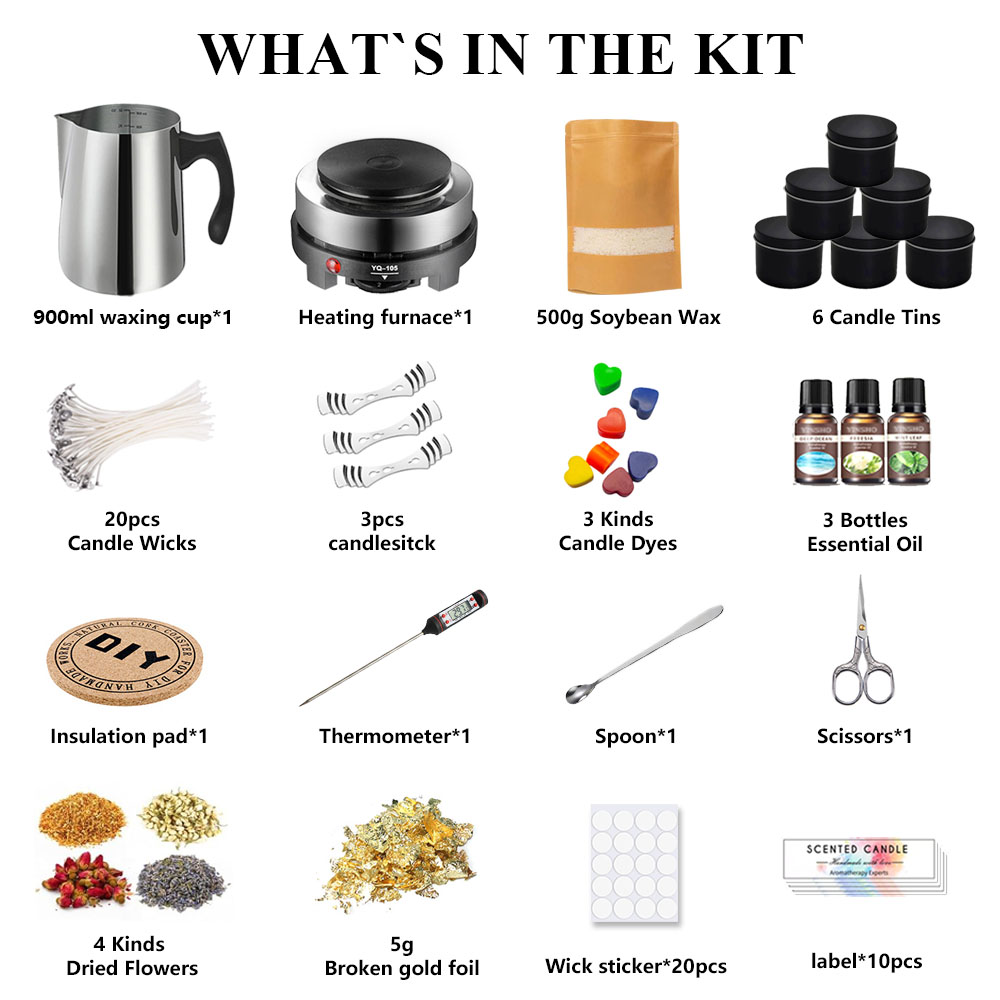 キャンドル作りキット、簡単に作れるカラーキャンドルソイワック - Candle Making Kit For Beginners のレビューと価格