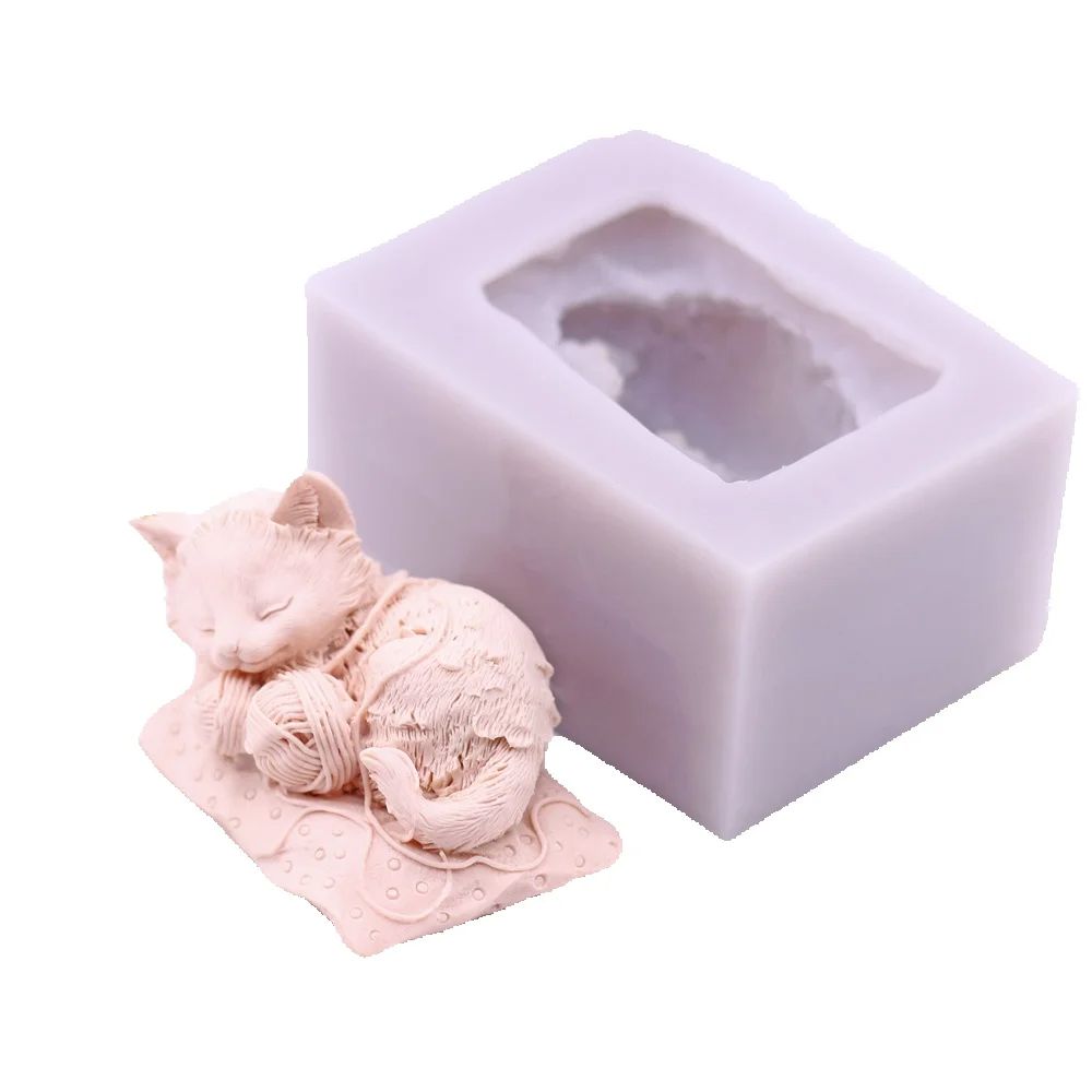 3D 猫糸ボールで遊ぶシリコンモールドチョコレートキャンディ - Candle Making Yarn のレビューと価格