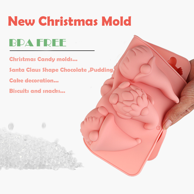 6つの空洞を持つクリスマスノームケーキチョコレートシリコン製 - Candle Making Material のレビューと価格