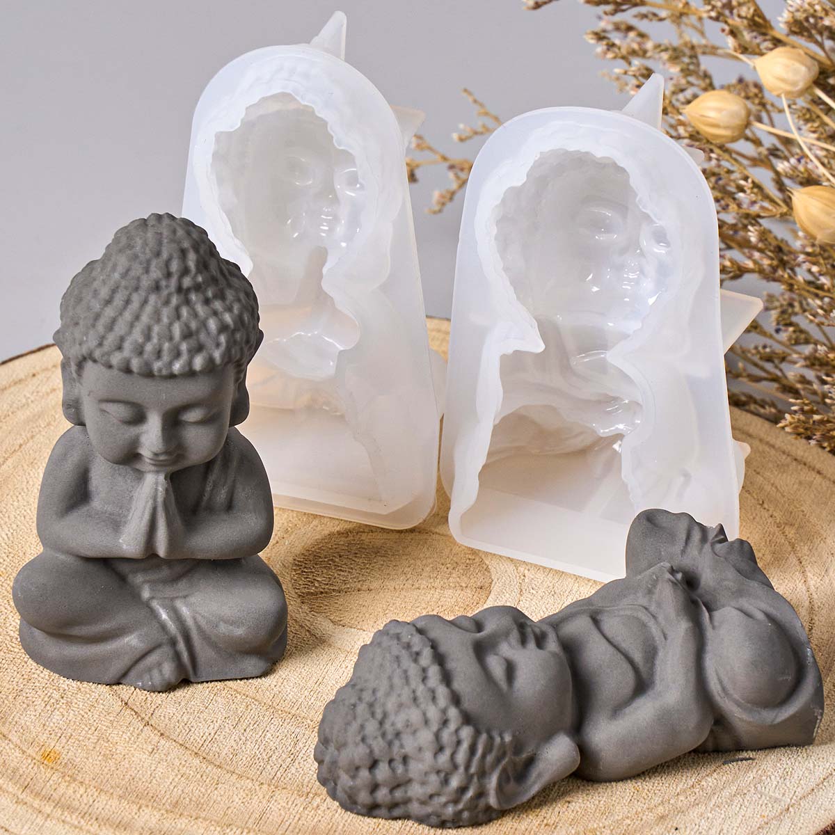 3D 仏陀シリコーンキャンドルモールド DIY 瞑想仏陀石膏 - Candle Making Process のレビューと価格