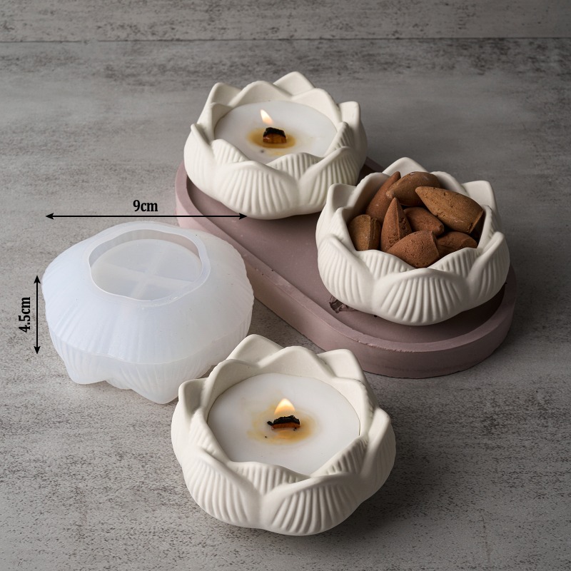 3D蓮キャンドルホルダー シリコンモールド DIY蓮ボウルジ - Candle Making Process のレビューと価格