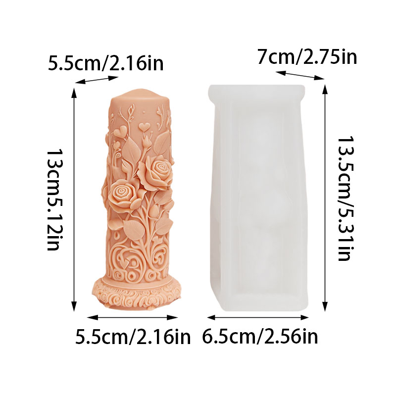 ヨーロッパ風の赤いバラのハート型の蔓が絡み合った円柱型のキャ - Candle Making Vinings のレビューと価格