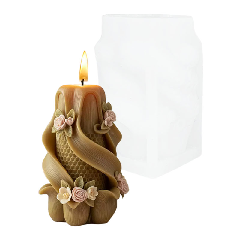 森の風合いを模した花のハニカムテクスチャスパイラル不規則形状 - Candle Making Vinings のレビューと価格