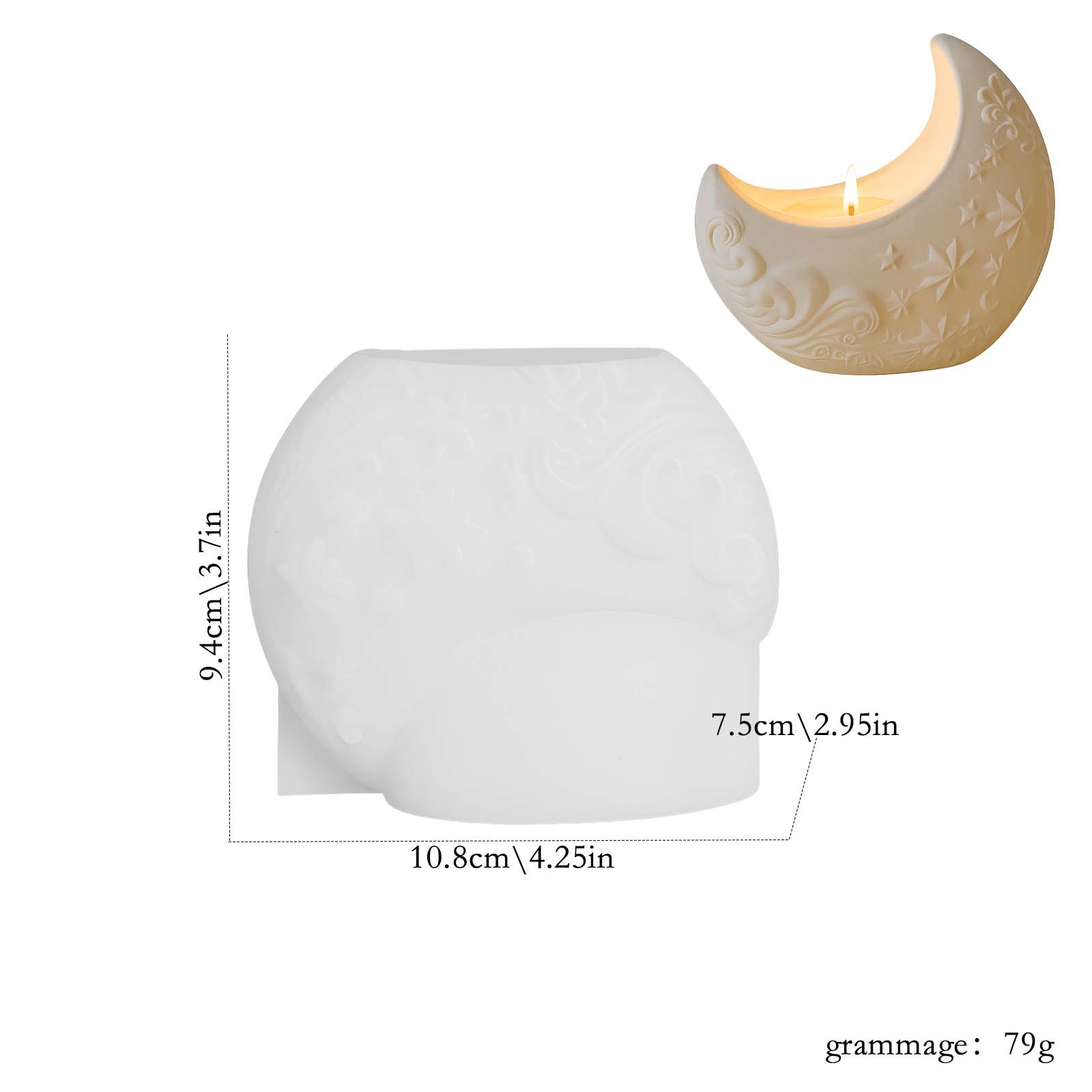 3Dレリーフムーン石膏樹脂型DIYキャンドルホルダー石鹸作り - Candle Making Process のレビューと価格