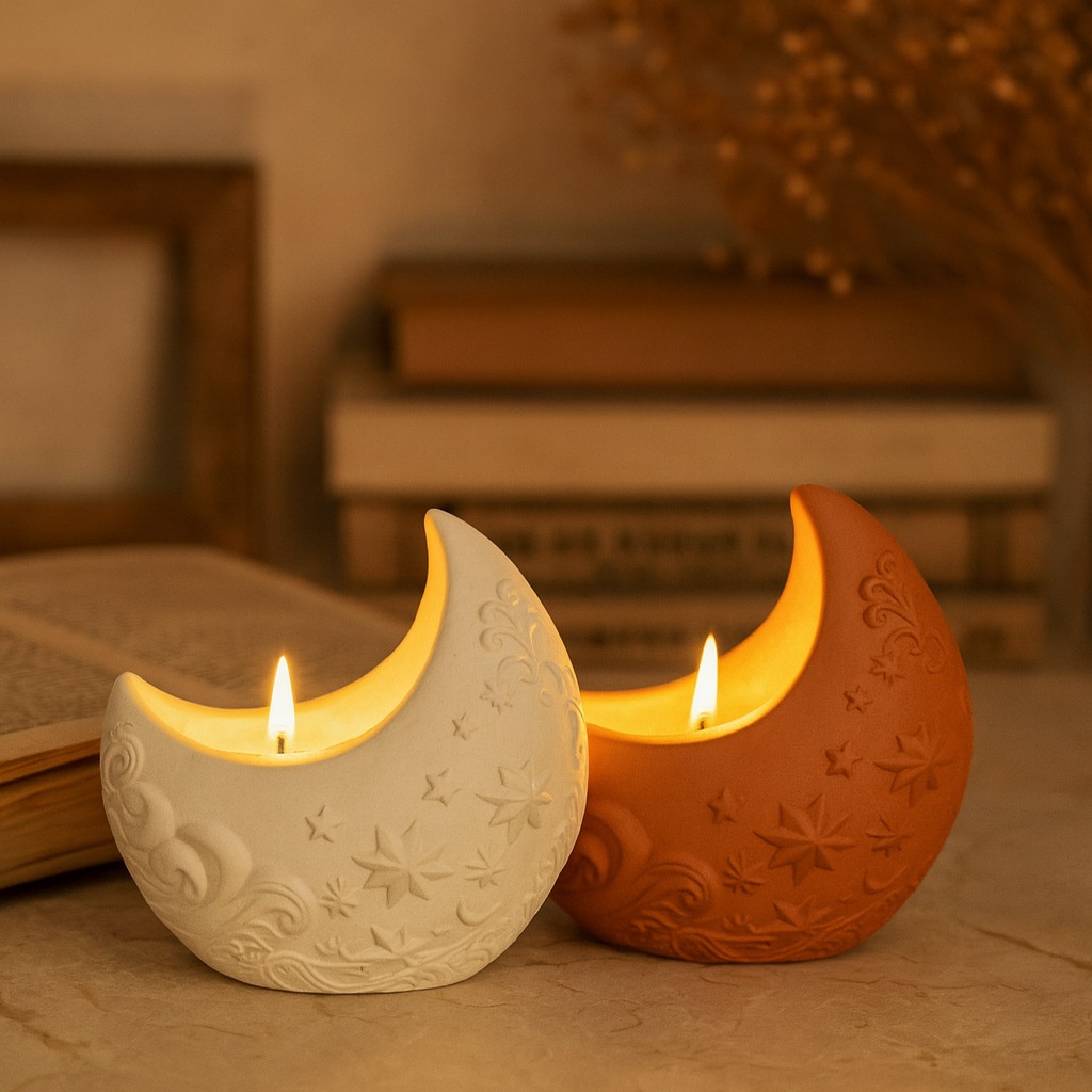 3Dレリーフムーン石膏樹脂型DIYキャンドルホルダー石鹸作り - Candle Making Process のレビューと価格