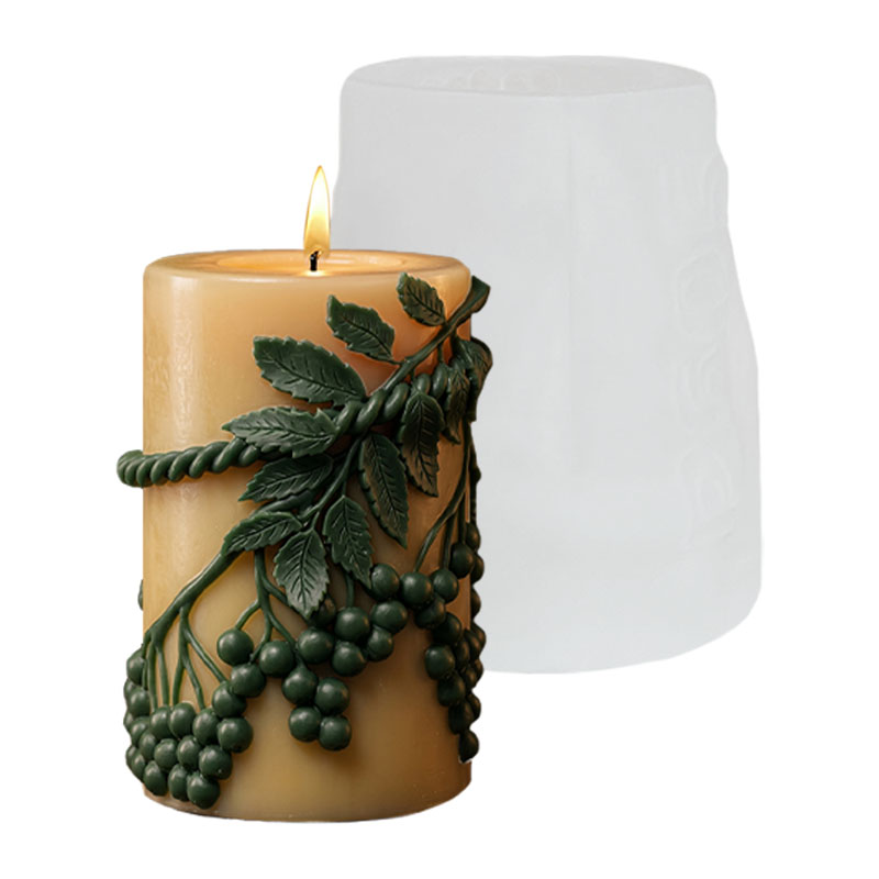 ヴァイングリーンリーフベリーレリーフ型キャンドルアロマセラピ - Candle Making Vinings のレビューと価格