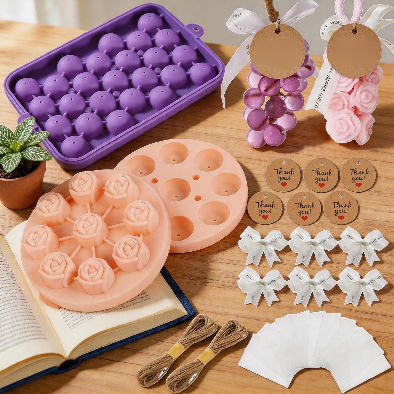 初心者向け石鹸作りキット DIY グレープ＆フラワーキャンド - Candle Making Kit For Beginners のレビューと価格