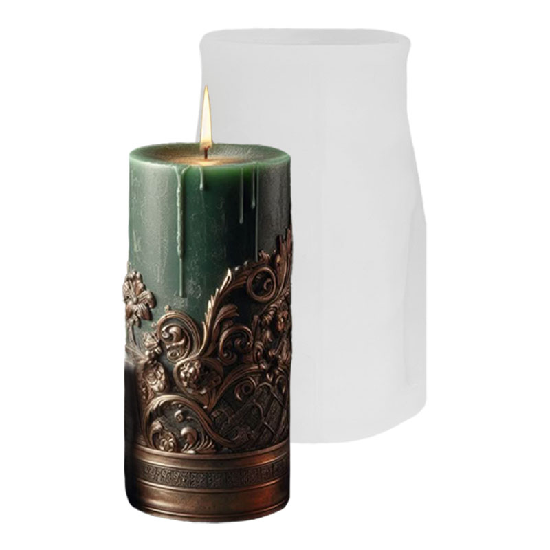 ヴィンテージバロック様式の蔓模様の柱型キャンドルシリコンモー - Candle Making Vinings のレビューと価格