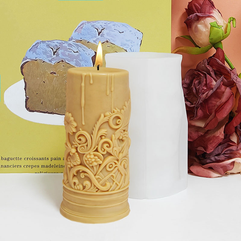 ヴィンテージバロック様式の蔓模様の柱型キャンドルシリコンモー - Candle Making Vinings のレビューと価格