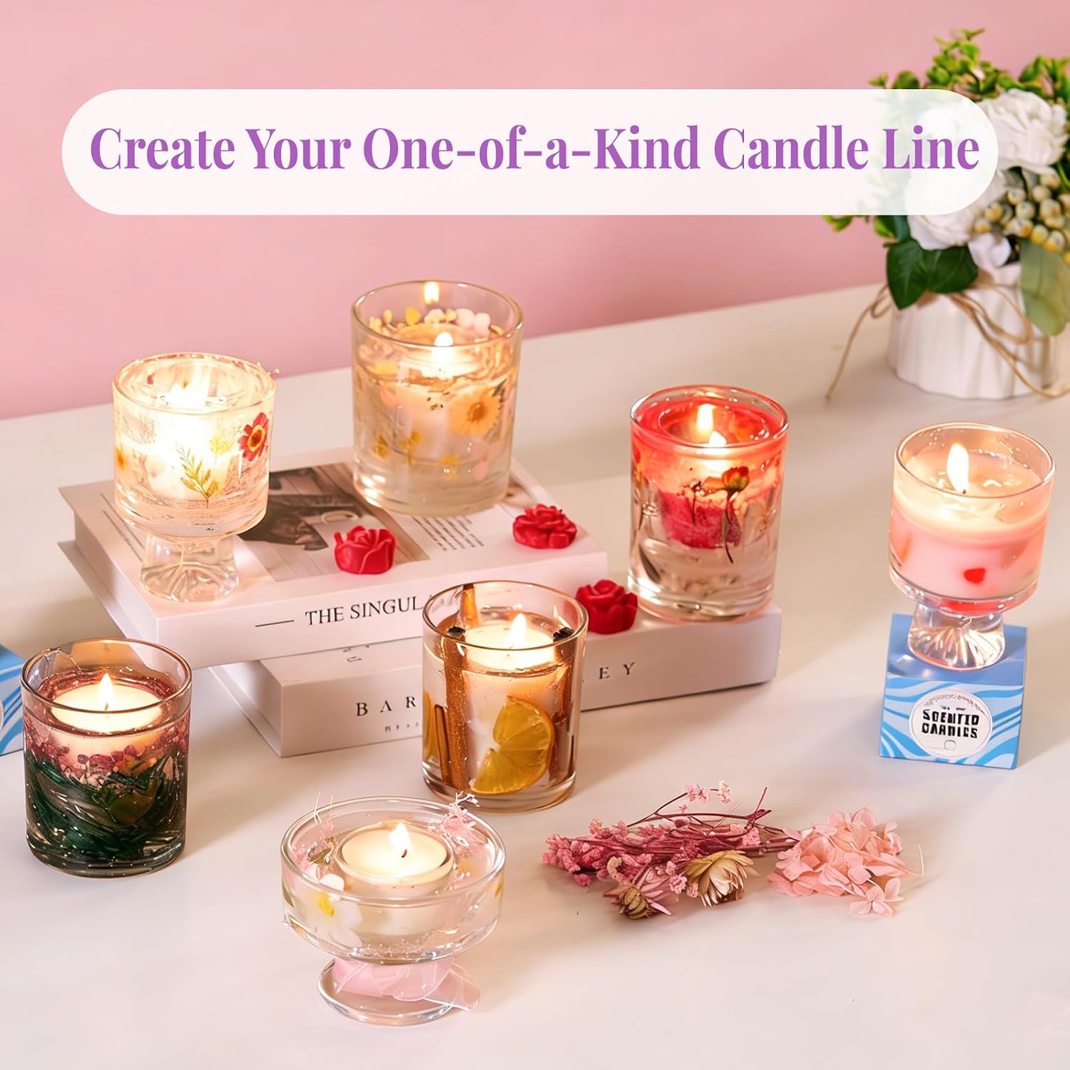 2-in-1大豆＆ゼリーワックスDIYキャンドル作成キット（ - Candle Making Kit For Beginners のレビューと価格