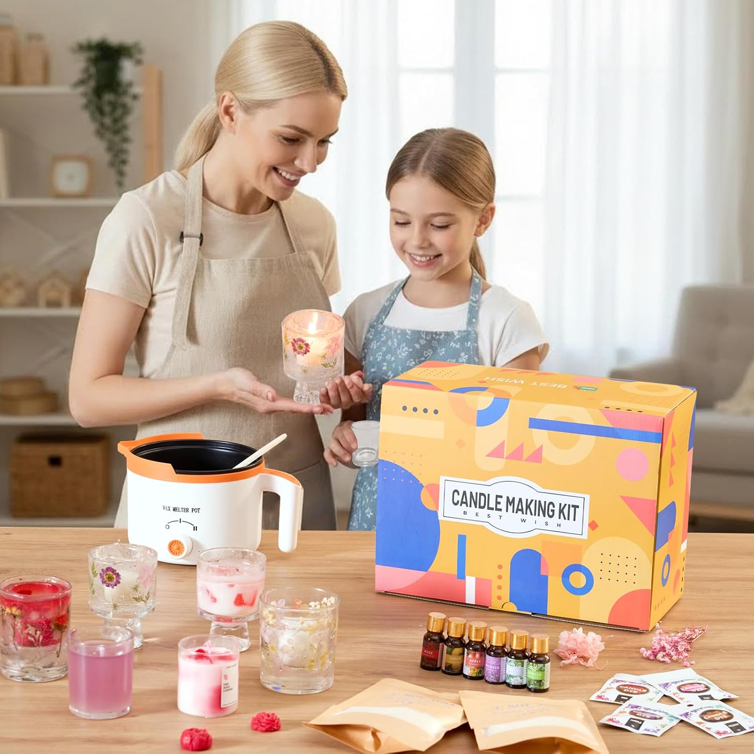 2-in-1大豆＆ゼリーワックスDIYキャンドル作成キット（ - Candle Making Kit For Beginners のレビューと価格