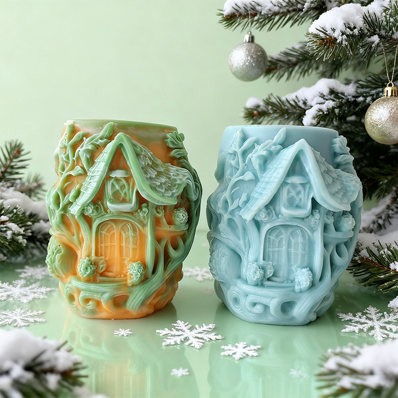 レリーフピラーハウス型シリコンキャンドルモールドDIYツタツ - Candle Making Vinings のレビューと価格