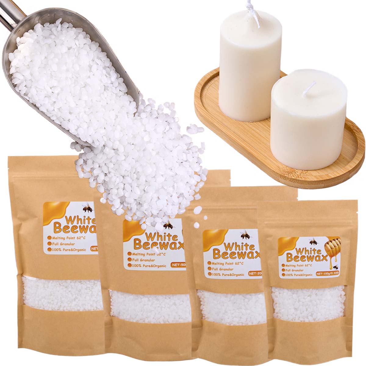 白蜜蝋純粋な天然粒状香りキャンドル素材 DIY 手作りギフト - Candle Making Material のレビューと価格