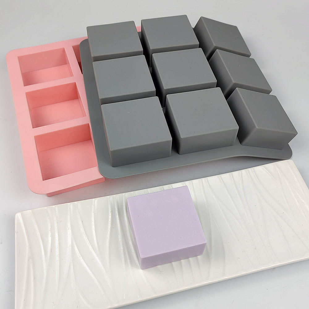 石鹸作りのための正方形のシリコーン型,9穴,DIY,手作りの - Candle Making Process のレビューと価格