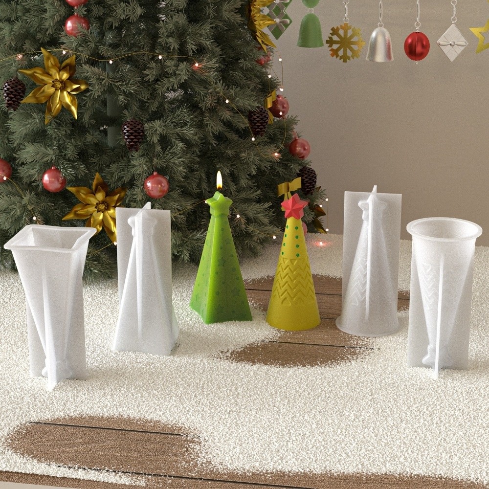 新しいシリコン製クリスマスコーンキャンドル型 エポキシ樹脂D - Candle Making Kit Xmas のレビューと価格
