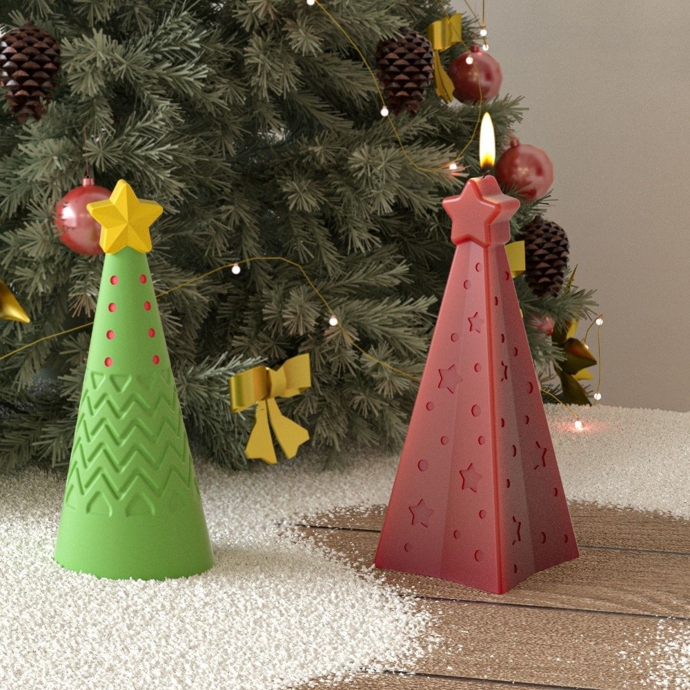 新しいシリコン製クリスマスコーンキャンドル型 エポキシ樹脂D - Candle Making Kit Xmas のレビューと価格