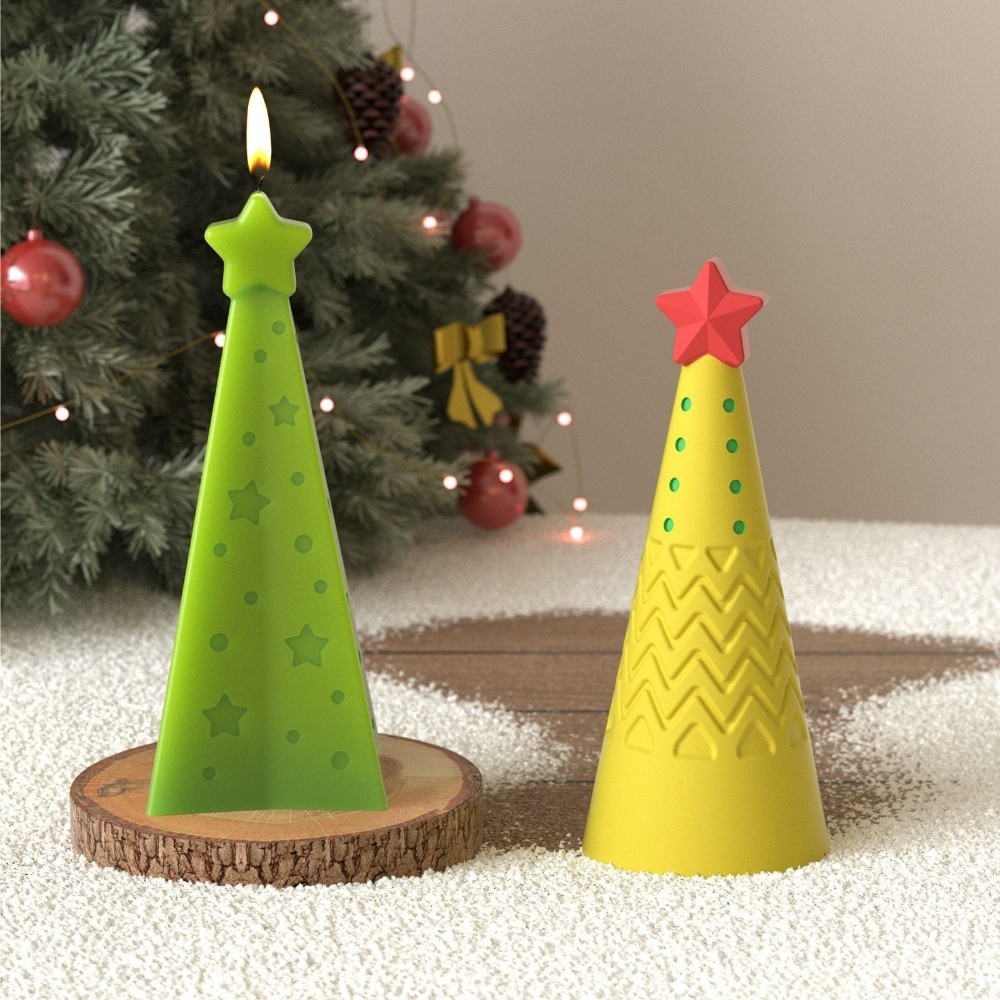 新しいシリコン製クリスマスコーンキャンドル型 エポキシ樹脂D - Candle Making Kit Xmas のレビューと価格