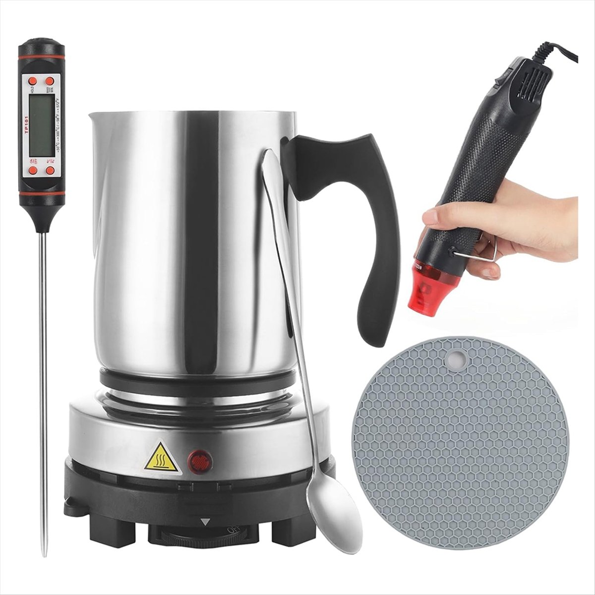 キャンドル作りキット、初心者向け、900ml注ぎ口付きポット - Candle Making Kit For Beginners のレビューと価格