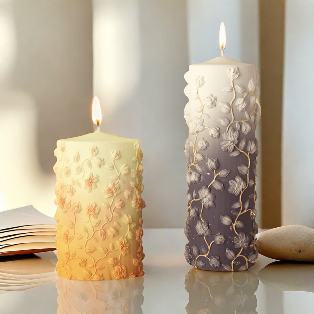 花つるレリーフテーパーキャンドルモールド DIY シリンダー - Candle Making Vinings のレビューと価格