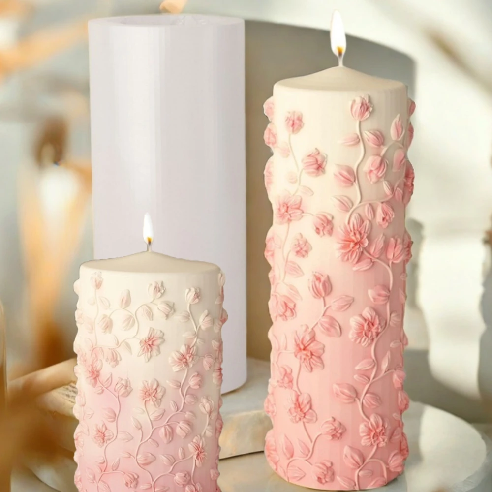 花つるレリーフテーパーキャンドルモールド DIY シリンダー - Candle Making Vinings のレビューと価格